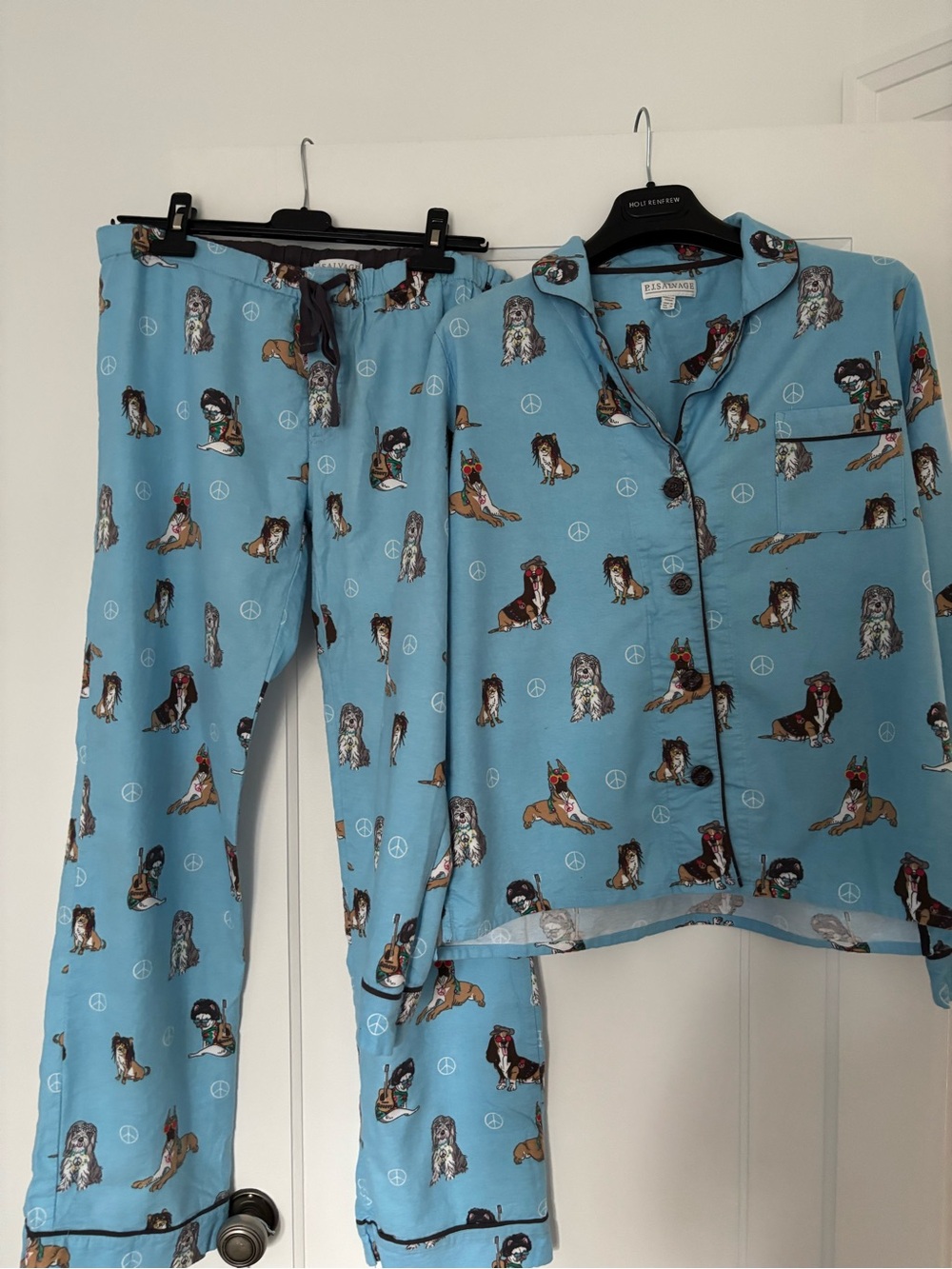 P.J. Salvage Blue Dog-Print Pajama Set